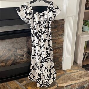 Floral Black and White Maxi Dress